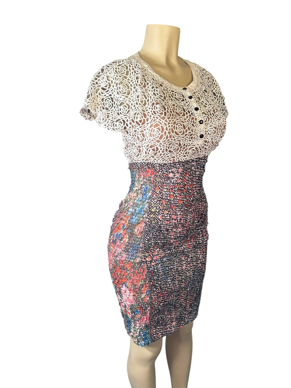 2 Anthropologie Beguile Byron Lars Lace Study Sheath Pencil Laser Cut Dress